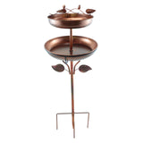 Maxbell Metal Bird Bath Double Layer Stand Freestanding Birdbath for Lawn Patio Yard Height 93cm