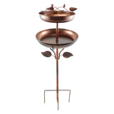 Maxbell Metal Bird Bath Double Layer Stand Freestanding Birdbath for Lawn Patio Yard Height 93cm