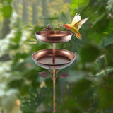 Maxbell Metal Bird Bath Double Layer Stand Freestanding Birdbath for Lawn Patio Yard Height 93cm