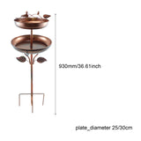 Maxbell Metal Bird Bath Double Layer Stand Freestanding Birdbath for Lawn Patio Yard Height 93cm