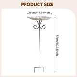 Maxbell Bird Bath Bowl Decoration Feeding Station Bird Feeder for Porch Lawn Outside Silver