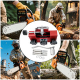 Manual Chain Saw Sharpener Grinder Kit for Men Husbands Compact with 3 Burrs Red