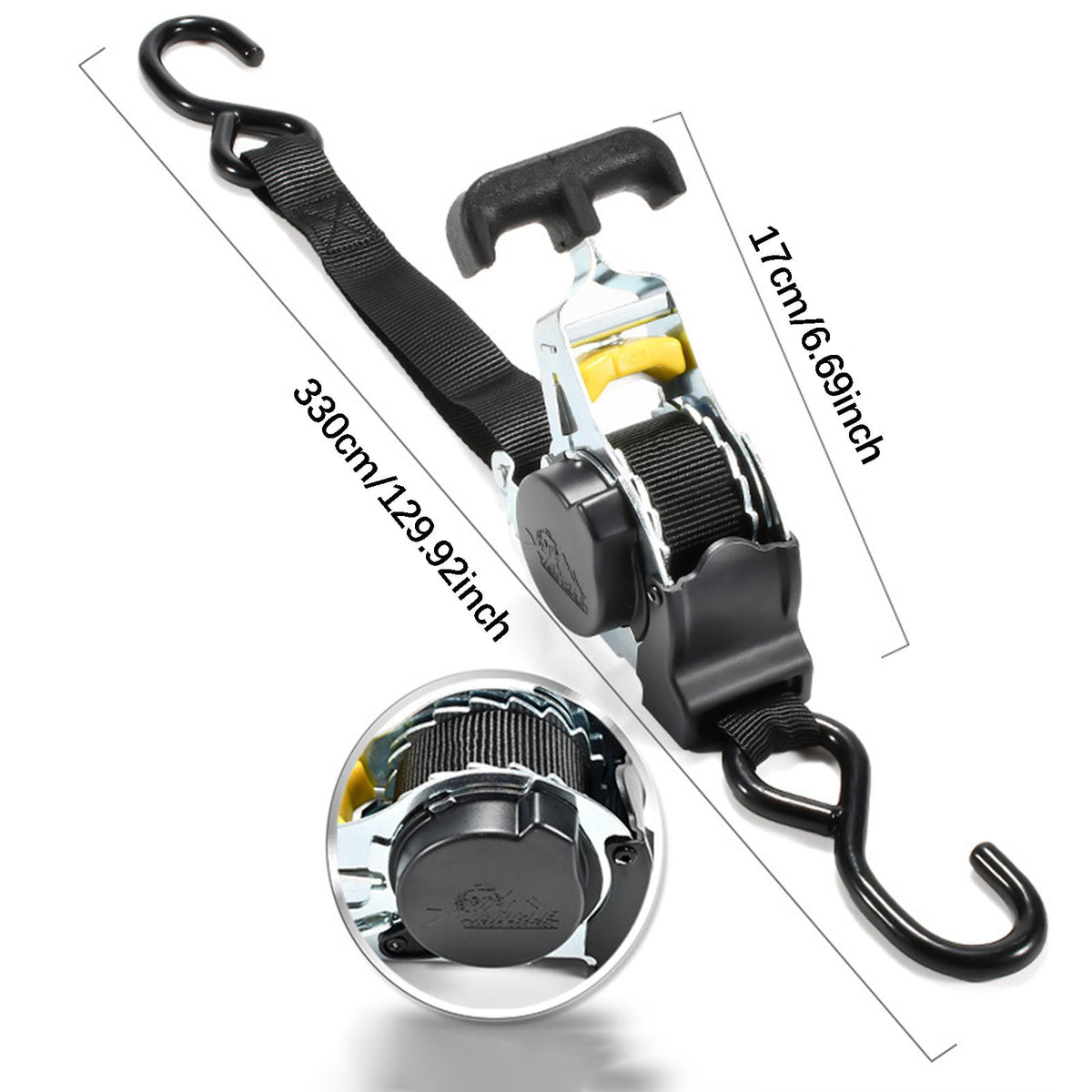 Retractable Ratchet Strap Ratchet Tie Down Strap for Truck Vehicles Trailers