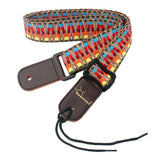 Maxbell Vintage Stripy Design Leather Ends Guitar/Bass Strap for Ukulele Banjo Parts - Aladdin Shoppers