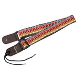 Maxbell Vintage Stripy Design Leather Ends Guitar/Bass Strap for Ukulele Banjo Parts - Aladdin Shoppers
