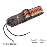 Maxbell Vintage Stripy Design Leather Ends Guitar/Bass Strap for Ukulele Banjo Parts - Aladdin Shoppers
