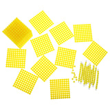 Maxbell Maxbell Montessori Mathematics Material Set - 1 Thousand Beads Cube, 10 Hundred Beads Square, 10 Ten Beads Bar, 10 Beads