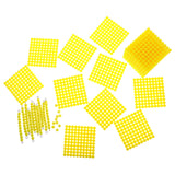 Maxbell Maxbell Montessori Mathematics Material Set - 1 Thousand Beads Cube, 10 Hundred Beads Square, 10 Ten Beads Bar, 10 Beads