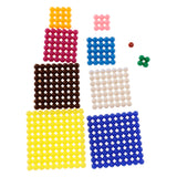 Maxbell Maxbell Montessori Materials Beads Counting Toy Plastic Colorful 1-10 Square Root Learning Kids Toys