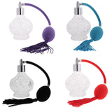 Maxbell 1 Piece of Vintage Crystal Clear Glass Empty Perfume Aftershave Bottle Long Spray Tassels Atomizer Refillable Lady Gift 100ml Purple - Aladdin Shoppers