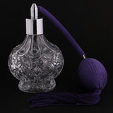 Maxbell 1 Piece of Vintage Crystal Clear Glass Empty Perfume Aftershave Bottle Long Spray Tassels Atomizer Refillable Lady Gift 100ml Purple - Aladdin Shoppers