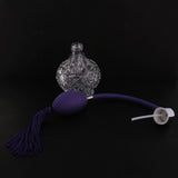 Maxbell 1 Piece of Vintage Crystal Clear Glass Empty Perfume Aftershave Bottle Long Spray Tassels Atomizer Refillable Lady Gift 100ml Purple - Aladdin Shoppers