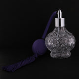 Maxbell 1 Piece of Vintage Crystal Clear Glass Empty Perfume Aftershave Bottle Long Spray Tassels Atomizer Refillable Lady Gift 100ml Purple - Aladdin Shoppers