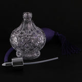 Maxbell 1 Piece of Vintage Crystal Clear Glass Empty Perfume Aftershave Bottle Long Spray Tassels Atomizer Refillable Lady Gift 100ml Purple - Aladdin Shoppers