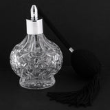 Maxbell 1 Piece of Vintage Crystal Clear Glass Empty Perfume Aftershave Bottle Long Spray Tassels Atomizer Refillable Lady Gift 100ml Black - Aladdin Shoppers