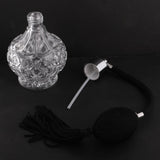 Maxbell 1 Piece of Vintage Crystal Clear Glass Empty Perfume Aftershave Bottle Long Spray Tassels Atomizer Refillable Lady Gift 100ml Black - Aladdin Shoppers