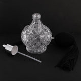 Maxbell 1 Piece of Vintage Crystal Clear Glass Empty Perfume Aftershave Bottle Long Spray Tassels Atomizer Refillable Lady Gift 100ml Black - Aladdin Shoppers