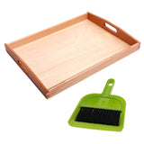 Maxbell Maxbell Wooden Tray Montessori Toy Mini Cleaning Tools Dustpan/Besom for Kids Gifts