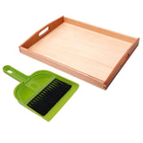 Maxbell Maxbell Wooden Tray Montessori Toy Mini Cleaning Tools Dustpan/Besom for Kids Gifts