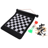 Maxbell 2in1 Portable Roll Up Chess Set Magnetic Dart Board Wall Hanging 39x31cm