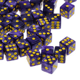 Maxbell 100PCS 6-sided Dice Spot Dice 14mm for Board Games, Party Games Dice Purple - Aladdin Shoppers