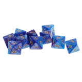 Maxbell 10pcs 8 Sided Dice D8 Polyhedral Dice for Dungeons and Dragons Table Games Blue Purple - Aladdin Shoppers