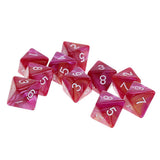 Maxbell 10pcs 8 Sided Dice D8 Polyhedral Dice for Dungeons and Dragons Table Games Purple Red - Aladdin Shoppers