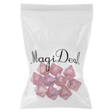 Maxbell 10pcs 8 Sided Dice D8 Polyhedral Dice for Dungeons and Dragons Table Games Purple Red - Aladdin Shoppers