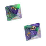 Maxbell 10pcs 8 Sided Dice D8 Polyhedral Dice for Dungeons and Dragons Table Games Green Purple - Aladdin Shoppers