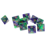 Maxbell 10pcs 8 Sided Dice D8 Polyhedral Dice for Dungeons and Dragons Table Games Green Purple - Aladdin Shoppers
