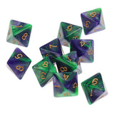 Maxbell 10pcs 8 Sided Dice D8 Polyhedral Dice for Dungeons and Dragons Table Games Green Purple - Aladdin Shoppers