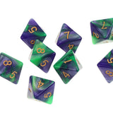 Maxbell 10pcs 8 Sided Dice D8 Polyhedral Dice for Dungeons and Dragons Table Games Green Purple - Aladdin Shoppers