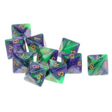 Maxbell 10pcs 8 Sided Dice D8 Polyhedral Dice for Dungeons and Dragons Table Games Green Purple - Aladdin Shoppers