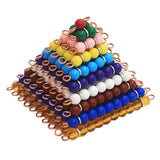 Maxbell Maxbell Baby Toys Montessori Math Mathematics Materials Toys Colorful Beads Stair Teaching Square 1 to 10 Kids Kindergarten Teaching Aids