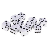 Maxbell 10 Pieces Six Sided Dice Digital Dices Set RPG Playing Game Toy White - Aladdin Shoppers