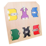 Maxbell Maxbell 6 Metal Lock Door Board Plate Wooden for Kids Early Learning Educational Toy