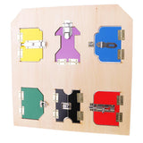 Maxbell Maxbell 6 Metal Lock Door Board Plate Wooden for Kids Early Learning Educational Toy