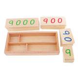 Maxbell Maxbell Montessori Mathematics Wooden Number Cards 1-9000 in Box Math Learning Small