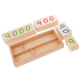 Maxbell Maxbell Montessori Mathematics Wooden Number Cards 1-9000 in Box Math Learning Small