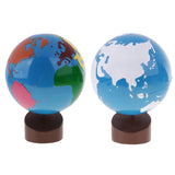 Maxbell Maxbell Montessori Sandpaper Geography Cards+Globe of Land&Water for Children Kids