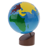 Maxbell Maxbell Montessori Sandpaper Geography Cards+Globe of World Parts for Baby Kids Toy