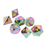 Maxbell Fashion Waisted Dice Cup Shaker + 7 Set Rainbow Zinc Alloy Multi-sided Dice