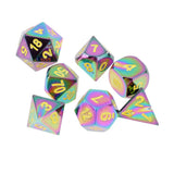 Maxbell Fashion Waisted Dice Cup Shaker + 7 Set Rainbow Zinc Alloy Multi-sided Dice