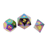 Maxbell Fashion Waisted Dice Cup Shaker + 7 Set Rainbow Zinc Alloy Multi-sided Dice