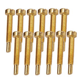Maxbell 12 Sets Electric Guitar Humbucker Polepiece Mounting Screws Golden + Black