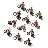 24 Pieces Miniature 1/87 HO Model Cyclist DIY Landscape Sand Table Layouts