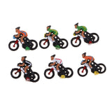 24 Pieces Miniature 1/87 HO Model Cyclist DIY Landscape Sand Table Layouts