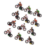 24 Pieces Miniature 1/87 HO Model Cyclist DIY Landscape Sand Table Layouts