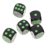 Maxbell 10Pcs D6 Dice Six Sided Spot Dices Set for Dungeons and Dragons RPG MTG Party Board Games Green Black - Aladdin Shoppers