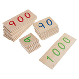 Maxbell Montessori Math Learning Cards Number 1-1000 in Wood Box and 1-9000 in Paper